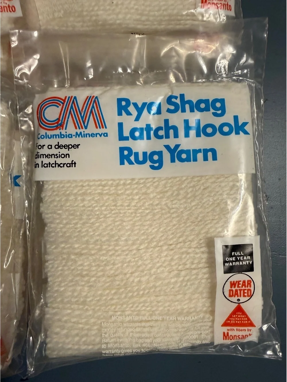 Lot of 20 Rya Shag Latch Hook Rug Yarn White 3201